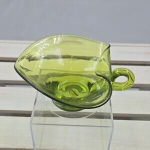 Viking Green Glass Handled Creamer Pitcher with Pour Spout